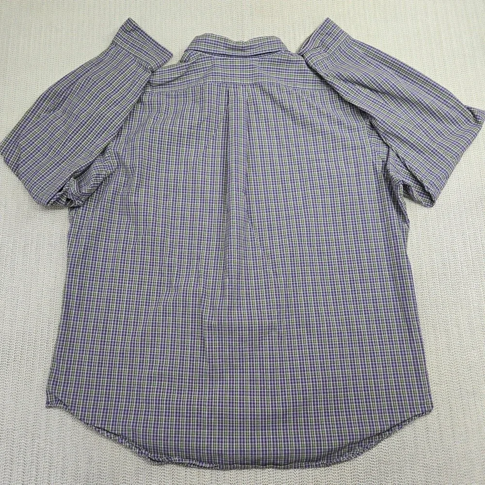 Polo Ralph Lauren Shirt Mens XL Purple Green Check Button Down Long Sleeve Pony